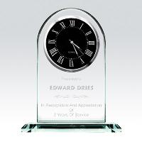 Clock - Jade Glass Arch Black - GC003