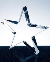 Glass - Flat Star Paperweight - C675, C676, C677