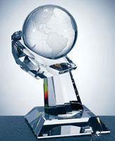 Glass - World Globe In Crystal Hand - C560HBER, C580HBER, C5100HBER