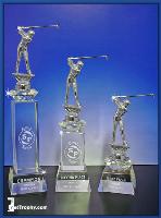 Glass - Golf Figure Column Award II - GFCAII-S, GFCAII-M, GFCAII-L