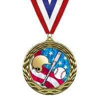 Medal - Flag Mylar Series - Baseball Helmet - MY533