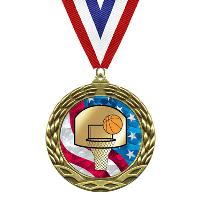 Medal - Flag Mylar Series - Basketball - MY503