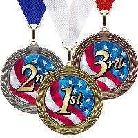 Medal - Flag Mylar Series - Place - MY525, MY526, MY527
