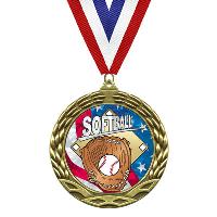 Medal - Flag Mylar Series - Softball - MY502