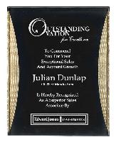 Plaque - Gold Reflection Acrylic Series - PLX24BGBK, PLX24CGBK
