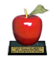Trophy - Wooden Apple - Size: 4-1/2"